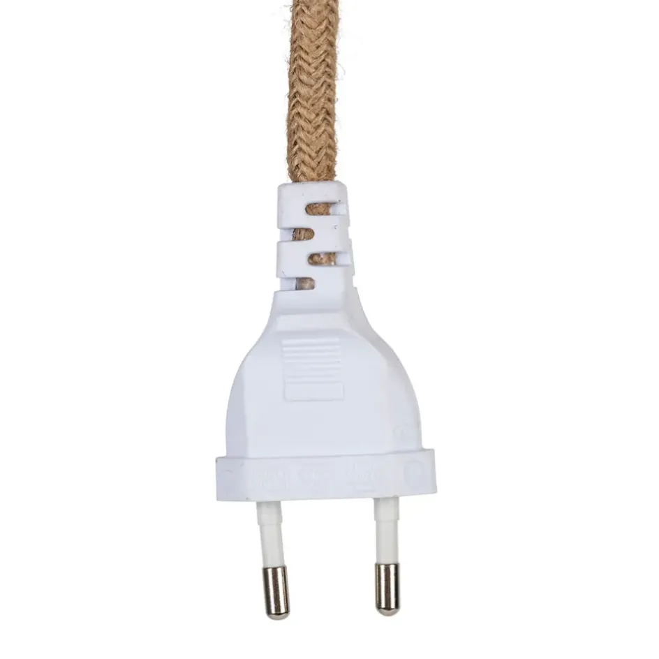 Fabrique de Styles Ampoules Et Cordons Électriques*Cordon électrique avec interrupteur en tissu naturel et blanc 1.75m