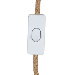 Fabrique de Styles Ampoules Et Cordons Électriques*Cordon électrique avec interrupteur en tissu naturel et blanc 1.75m