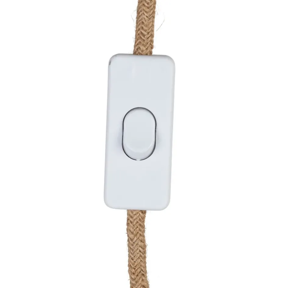 Fabrique de Styles Ampoules Et Cordons Électriques*Cordon électrique avec interrupteur en tissu naturel et blanc 1.75m