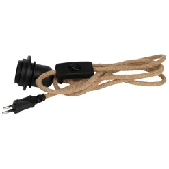 Fabrique de Styles Ampoules Et Cordons Électriques*Cordon électrique avec interrupteur en tissu naturel et noir 1.75m