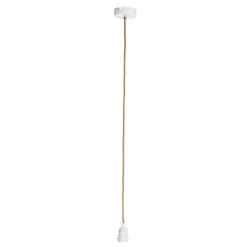 Fabrique de Styles Ampoules Et Cordons Électriques*Cordon électrique en tissu naturel et blanc pour suspension 80cm