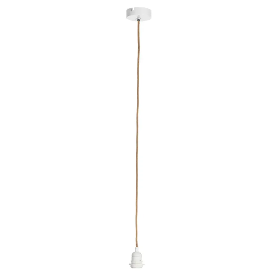 Fabrique de Styles Ampoules Et Cordons Électriques*Cordon électrique en tissu naturel et blanc pour suspension 80cm