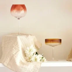 Fabrique de Styles Verres À Alcool*Coupe champagne striée en verre - Funny