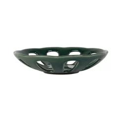 Fabrique de Styles Plats Et Saladiers*Coupe en grès émeraude moucheté d23cm - Organic