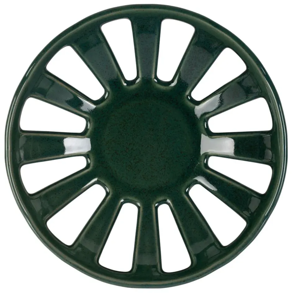 Fabrique de Styles Plats Et Saladiers*Coupe en grès émeraude moucheté d28cm - Organic