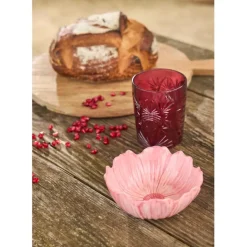 Fabrique de Styles Bols Et Coupelles*Coupelle (x2) dahlia en dolomite et rose d13/d12cm