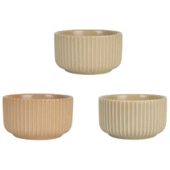 Fabrique de Styles Bols Et Coupelles*Coupelles x3 en grès nude et plateau en hévéa - Sweet Leaves