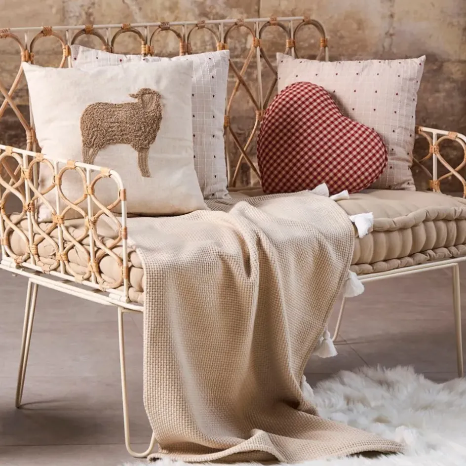 Fabrique de Styles Coussins Et Housses*Coussin coeur en coton à carreaux 40x35cm - Mamie