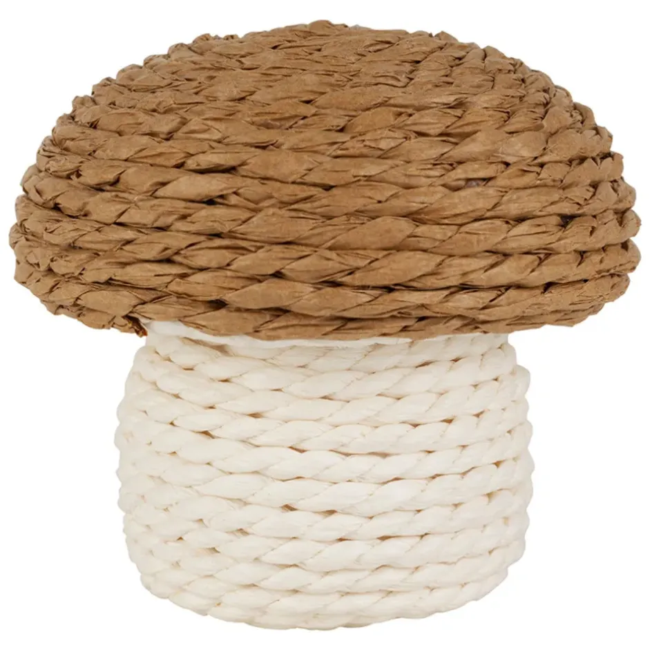 Enfant Fabrique de Styles Déco*Déco champignon en corde brun et blanc - P'tit légume