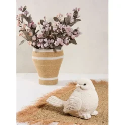 Fabrique de Styles Petits Objets Déco*Déco moineau en fibre écru