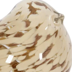 Fabrique de Styles Petits Objets Déco*Déco moineau en verre et fer beige et doré - Serin