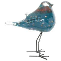 Fabrique de Styles Petits Objets Déco*Déco Moineau Serin blanc et bleu 13X8H15cm