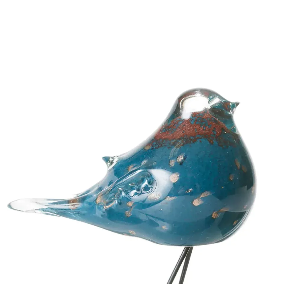 Fabrique de Styles Petits Objets Déco*Déco Moineau Serin blanc et bleu 13X8H15cm