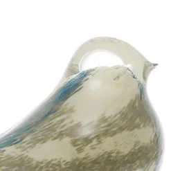 Fabrique de Styles Petits Objets Déco*Déco moineau serin ivoire et bleu en verre
