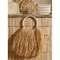 Fabrique de Styles Déco À Suspendre Et Adhésive*Déco ronde murale en raphia naturel - blue sand