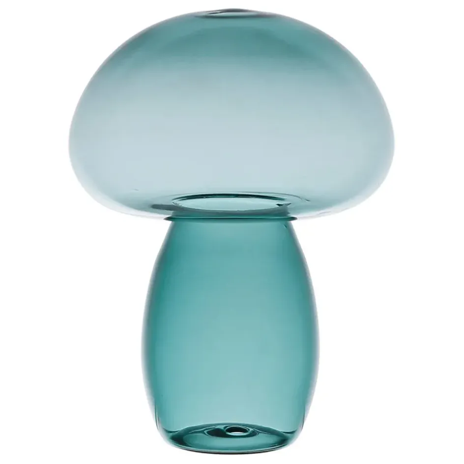 Fabrique de Styles Petits Objets Déco*Décoration champignon en verre émeraude H15,5cm - Dilacia