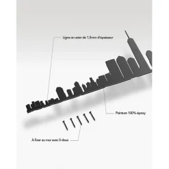 Fabrique de Styles Déco À Suspendre Et Adhésive*Décoration murale ligne en acier NYC L50cm