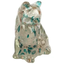 Fabrique de Styles Petits Objets Déco*Deco chat en verre émeraude et doré - Félin