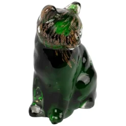 Fabrique de Styles Petits Objets Déco*Deco chat en verre vert et doré - Félin