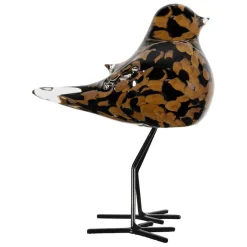 Fabrique de Styles Petits Objets Déco*Deco moineau en verre et camel - Serin