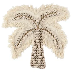 Fabrique de Styles Déco À Suspendre Et Adhésive*Deco murale palmier en coquillage 31x31cm - Cauri