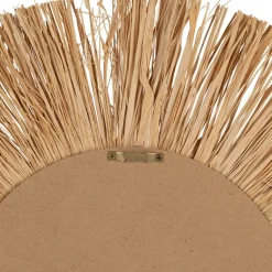 Fabrique de Styles Déco À Suspendre Et Adhésive*Deco murale rosace en raphia naturel et blanc - Cauri