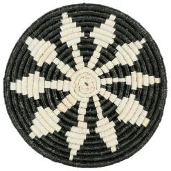 Fabrique de Styles Déco À Suspendre Et Adhésive*Deco murale étoile en jonc de mer noir blanc - seram