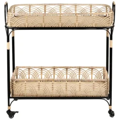 Fabrique de Styles Ilots Et Dessertes*Desserte en fer et rotin 2 niveaux - Element