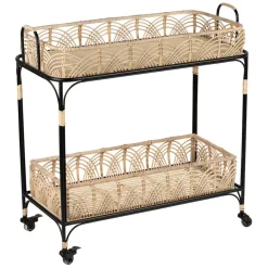 Fabrique de Styles Ilots Et Dessertes*Desserte en fer et rotin 2 niveaux - Element