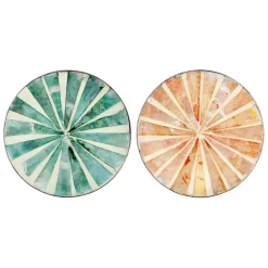 Fabrique de Styles Accessoires Vin Et Cocktails*Dessous verre x2 monarque vert et corail en nacre