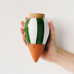 Fabrique de Styles Accessoires*Diffuseur d'eau en argile raye et blanc 25cl - Olla