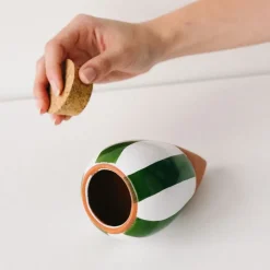 Fabrique de Styles Accessoires*Diffuseur d'eau en argile raye et blanc 25cl - Olla