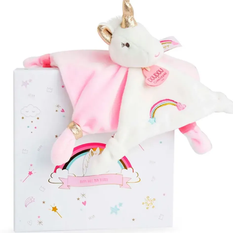 Enfant Fabrique de Styles Doudous Et Peluches*Doudou plat Licorne blanc et rose