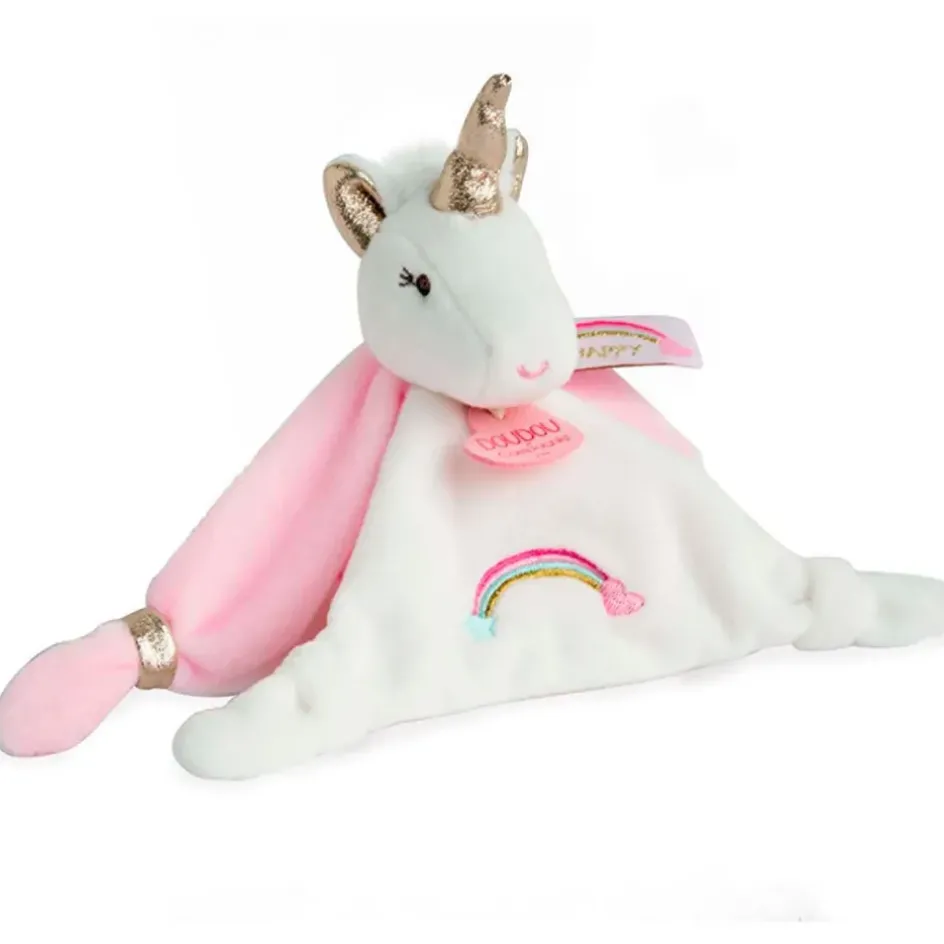 Enfant Fabrique de Styles Doudous Et Peluches*Doudou plat Licorne blanc et rose