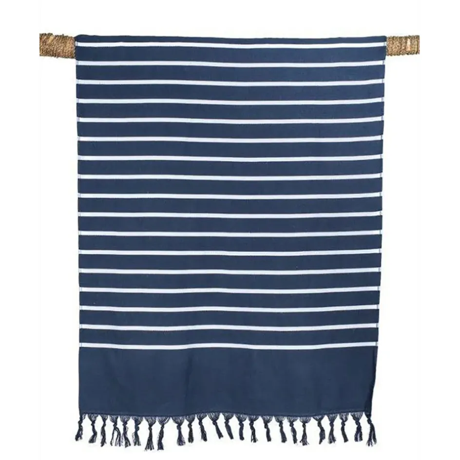 Fabrique de Styles Draps De Plage Et Foutas*Drap de plage en coton marinière bleu 90x180cm - Pestamal