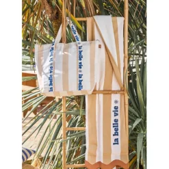 Fabrique de Styles Draps De Plage Et Foutas*Drap de plage en coton rayé et blanc 170x85cm - Medi