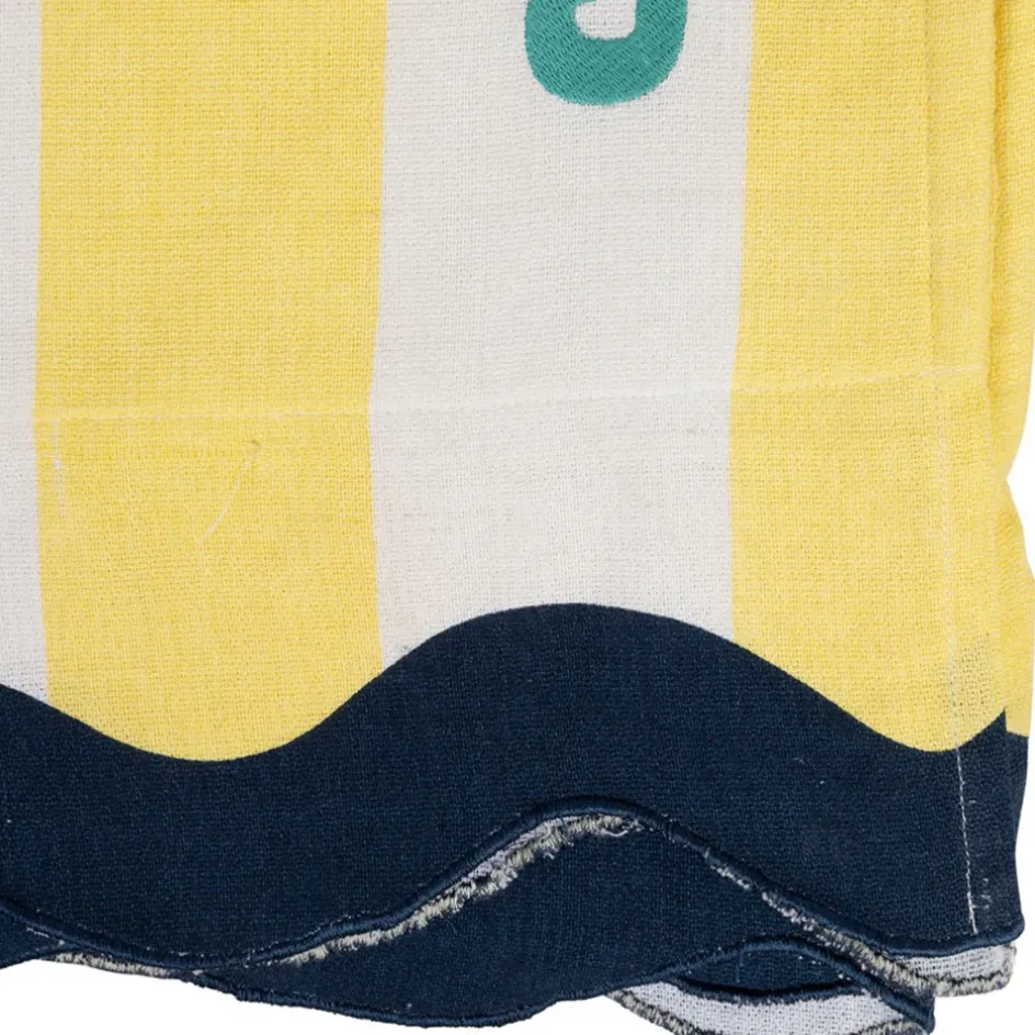 Fabrique de Styles Draps De Plage Et Foutas*Drap de plage en coton rayé jaune et bleu 170x85cm - Medi