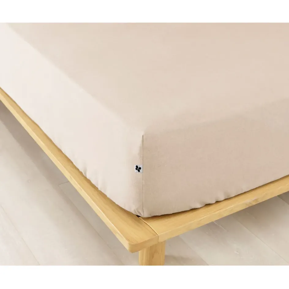 Fabrique de Styles Draps Housses*Drap housse en flanelle sable 160x200cm - Candice