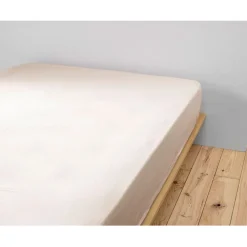 Fabrique de Styles Draps Housses*Drap housse en gaze de coton unie pampa 160x200cm - Gaia