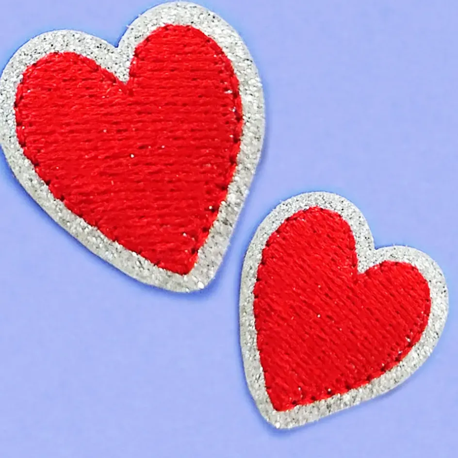 Fabrique de Styles Accessoires Mode*Ecusson thermocollant à paillettes - Cœurs