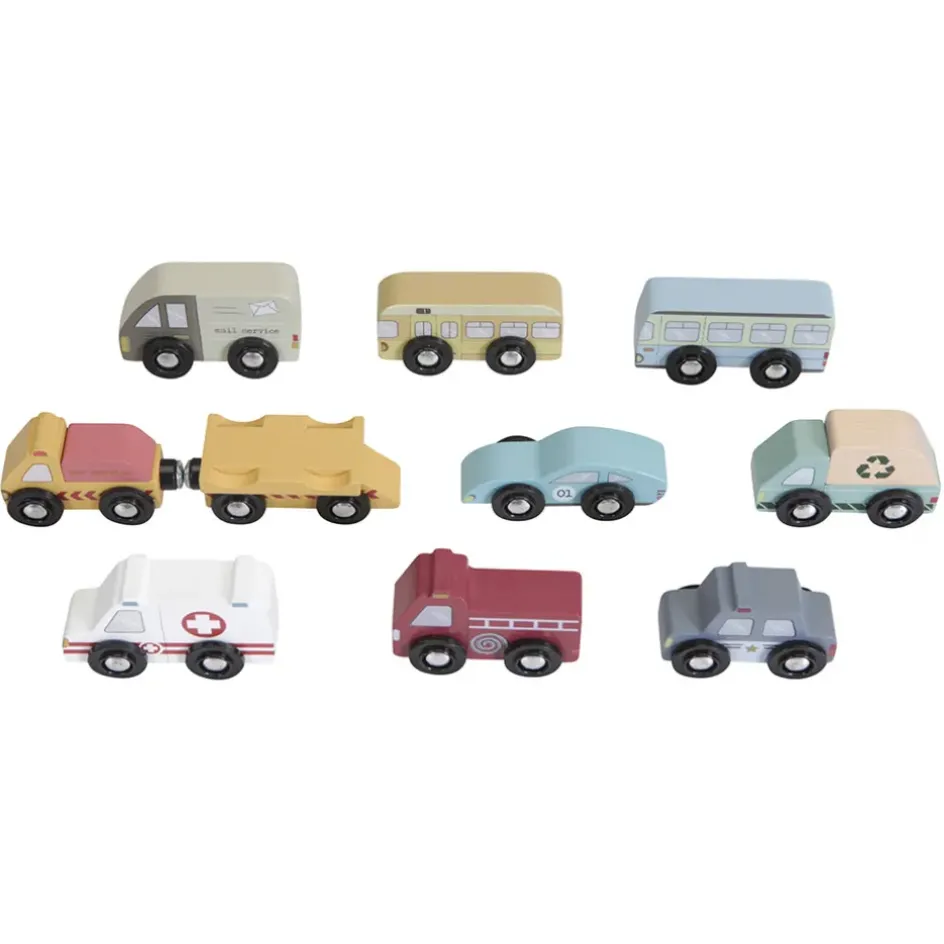 Enfant Fabrique de Styles Jouets*Ensemble 9 véhicules circuit de train en bois