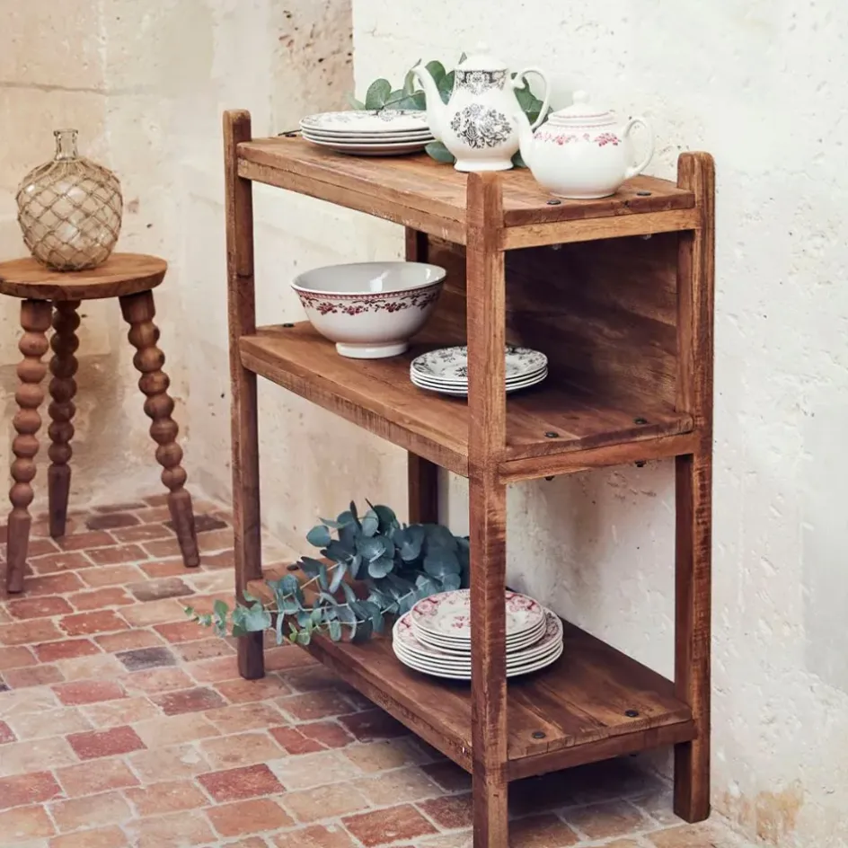 Fabrique de Styles Bibliothèques Et Étagères*Etagère 3 niveaux en bois recyclé 90x35xh100cm - Campagne