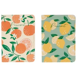 Fabrique de Styles Voyage Et Exploration*Etui passeport x2 10x15cm papier coton recyclé - Retro Summer