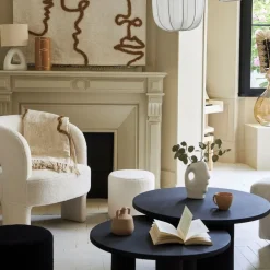 Fabrique de Styles Fauteuils*Fauteuil avec tabouret bouclette - Organic