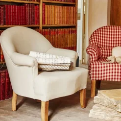 Fabrique de Styles Fauteuils*Fauteuil crapaud en pin et coton - Chambray