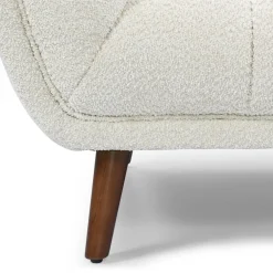 Fabrique de Styles Fauteuils*Fauteuil de salon en tissu effet bouclette écru - Beryl