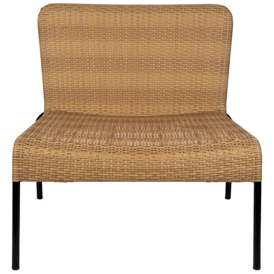 Enfant Fabrique de Styles Chaises, Fauteuils|Jardin*Fauteuil d'extérieur en acier et effet cannage naturel - Malaya