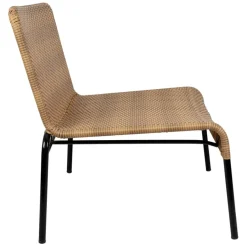 Enfant Fabrique de Styles Chaises, Fauteuils|Jardin*Fauteuil d'extérieur en acier et effet cannage naturel - Malaya