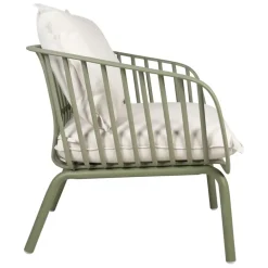 Enfant Fabrique de Styles Chaises, Fauteuils|Jardin*Fauteuil d'extérieur avec 2 coussins en tissu blanc - Lumi