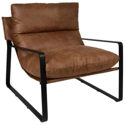 Fabrique de Styles Fauteuils*Fauteuil en simili-cuir et fer noir - Torsten